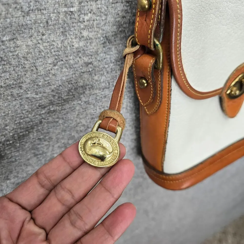 DOONEY & BOURKE VINTAGE BEIGE AND BROWN CROSSBODY BAG